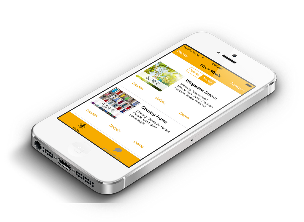 Downloads aus dem Shop in der wingwave App! wingwave Shop